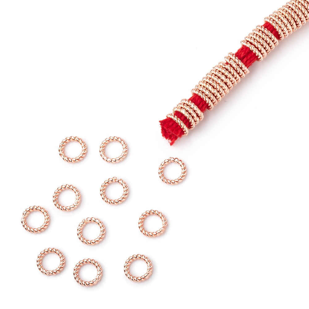6mm Twisted Jump Ring 8 inch Strand 170 pieces - AtlantaFindingsCompany.com