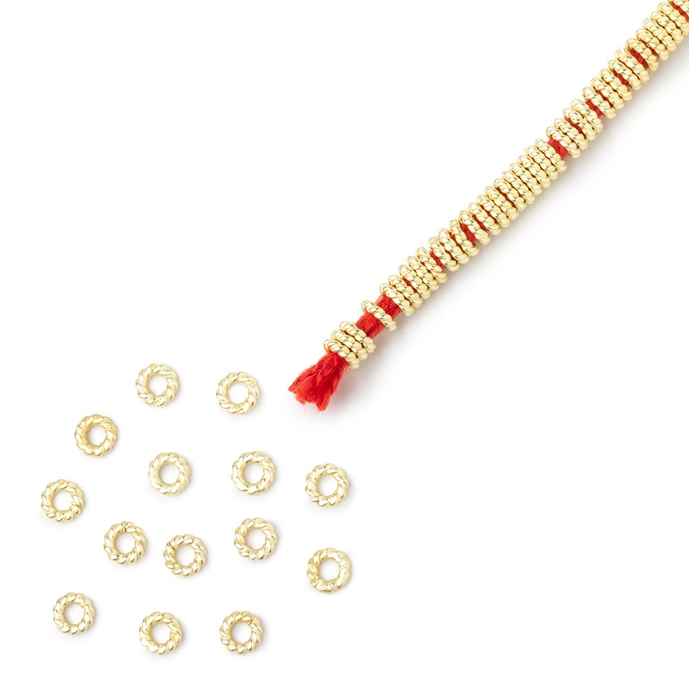 4mm Twisted Jump Ring 8 inch Strand 170 pieces - AtlantaFindingsCompany.com