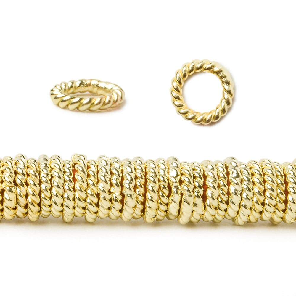 6mm Twisted Jump Ring 8 inch Strand 170 pieces - AtlantaFindingsCompany.com