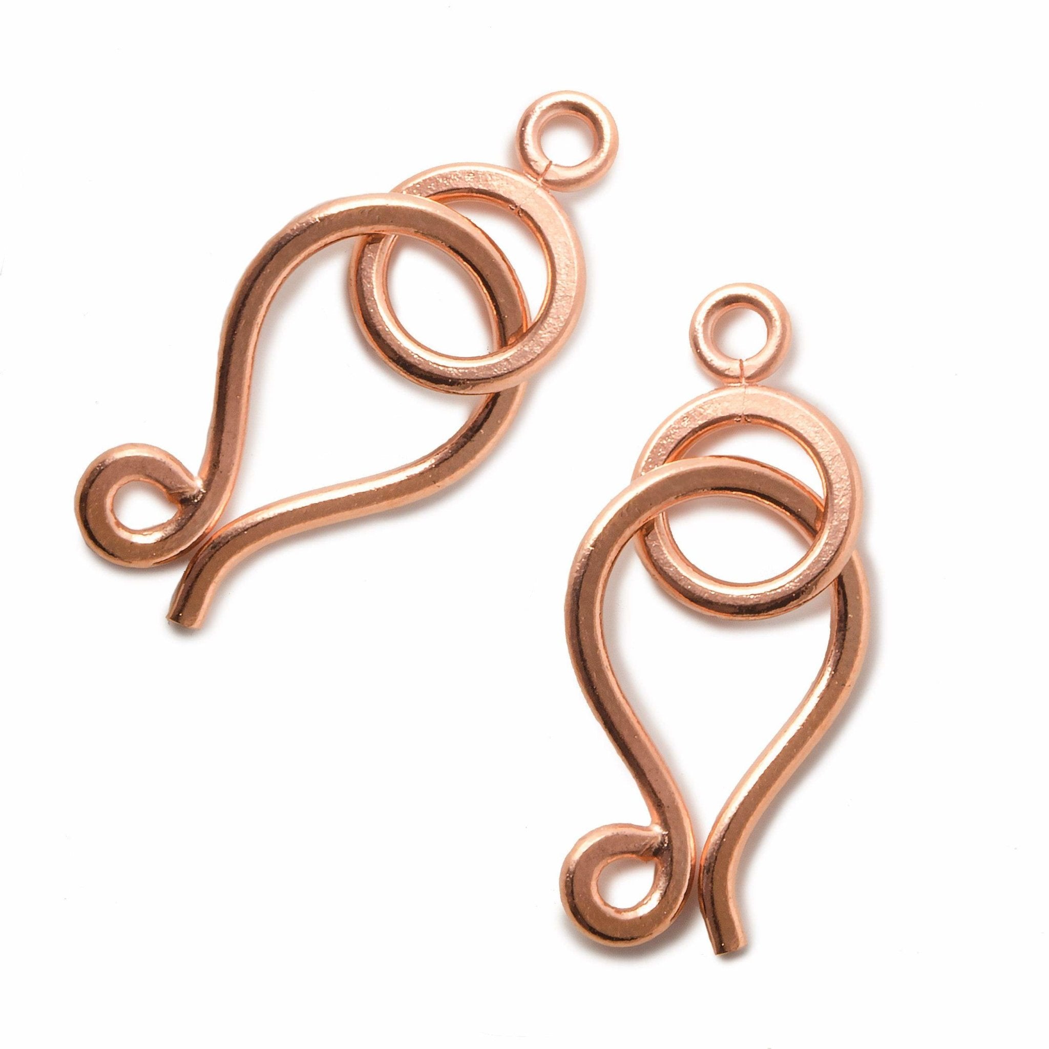 42x26mm Solid Copper Hook and Eye Clasp for Jewelry Making - AtlantaFindingsCompany