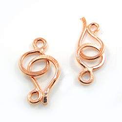 42x26mm Solid Copper Hook and Eye Clasp for Jewelry Making - AtlantaFindingsCompany