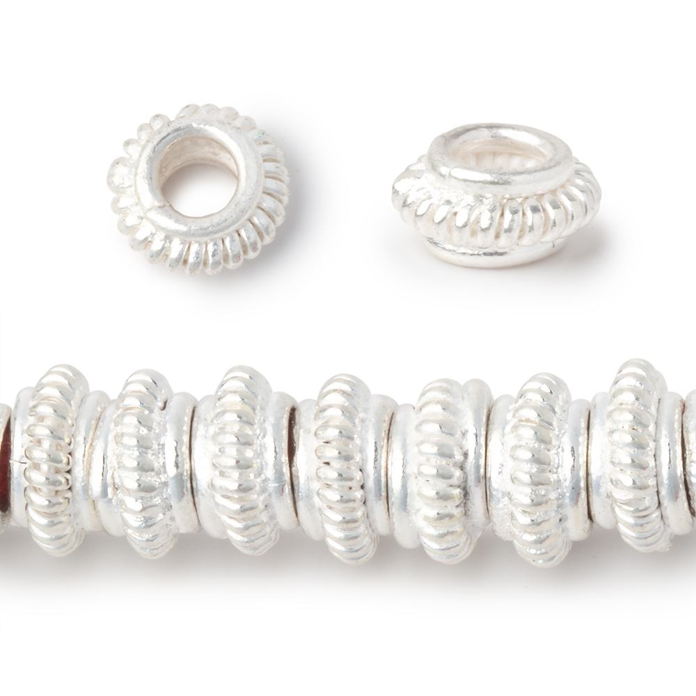 7mm Pinwheel Spacer Beads - Large 3mm Hole, 8" Strand - AtlantaFindingsCompany