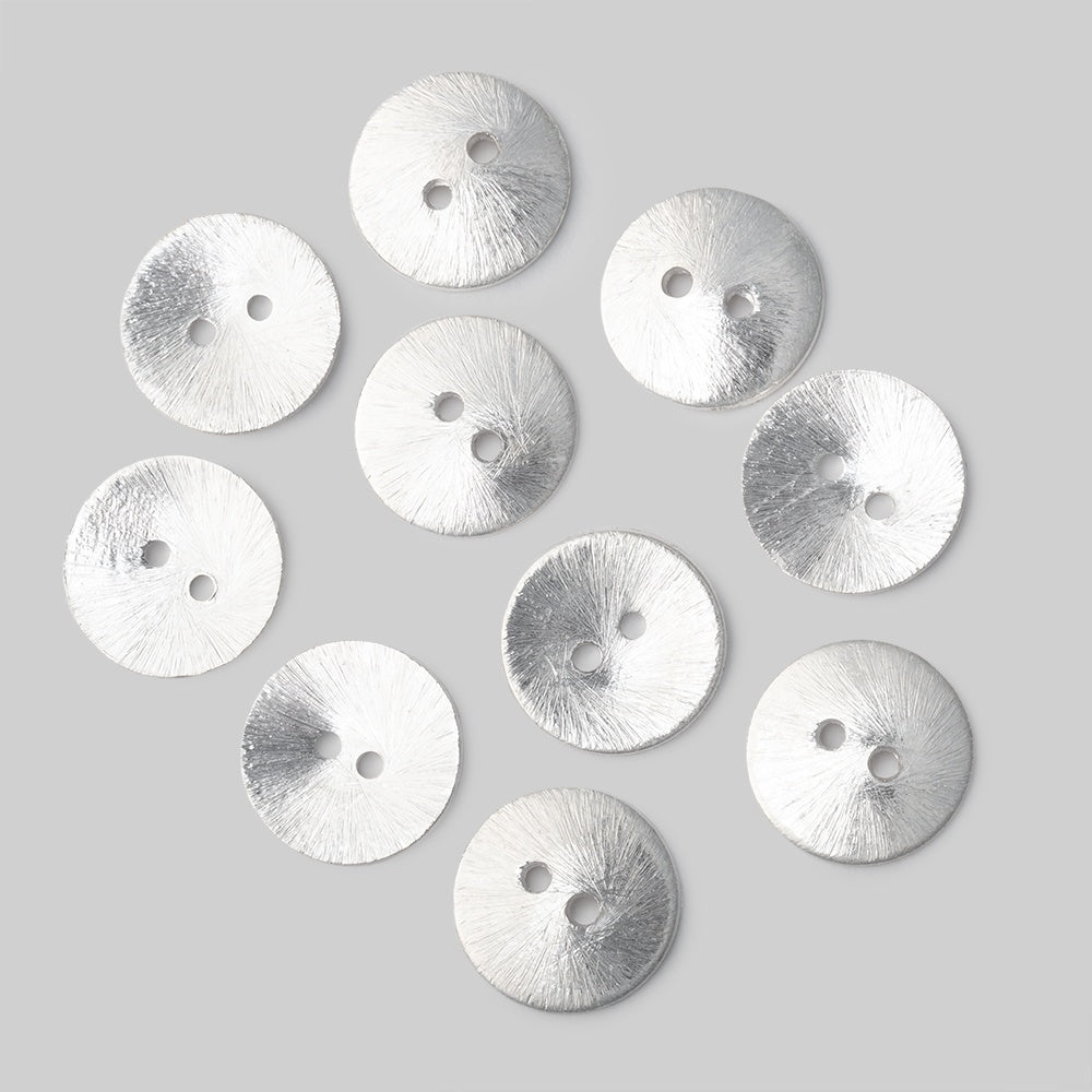16mm Round Buttons with a Brushed Finish - Set of 10 - Atlanta Findings