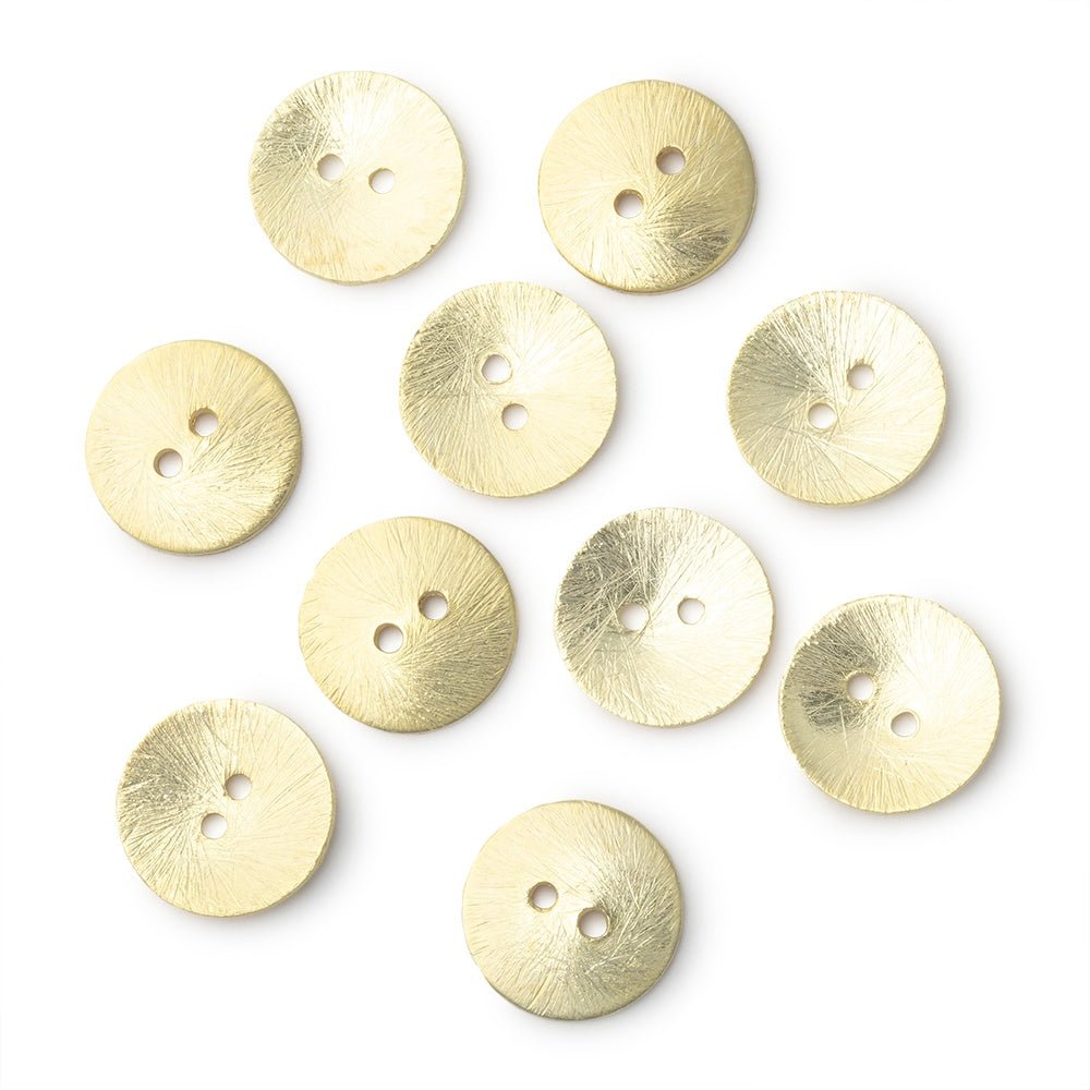 16mm Round Buttons with a Brushed Finish - Set of 10 - Atlanta Findings