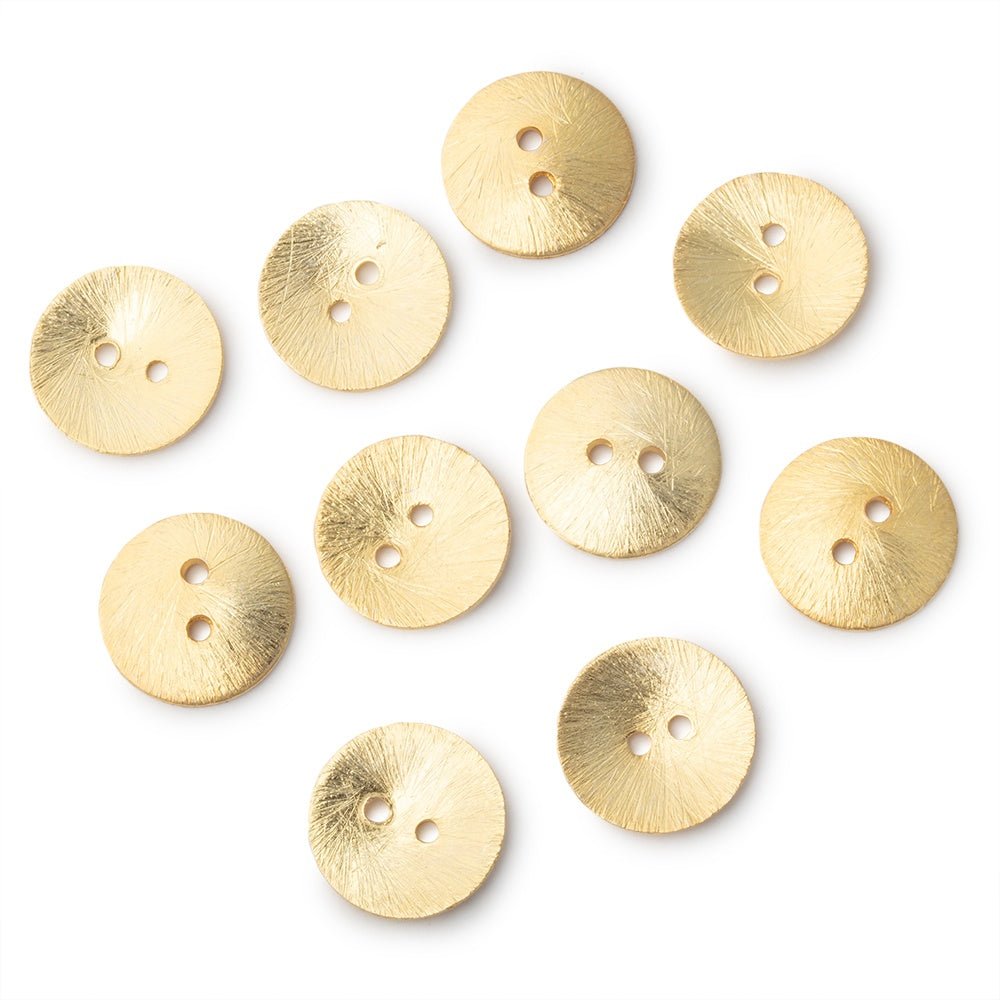 16mm Round Buttons with a Brushed Finish - Set of 10 - Atlanta Findings
