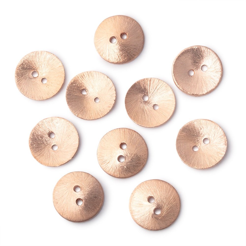 16mm Round Buttons with a Brushed Finish - Set of 10 - Atlanta Findings