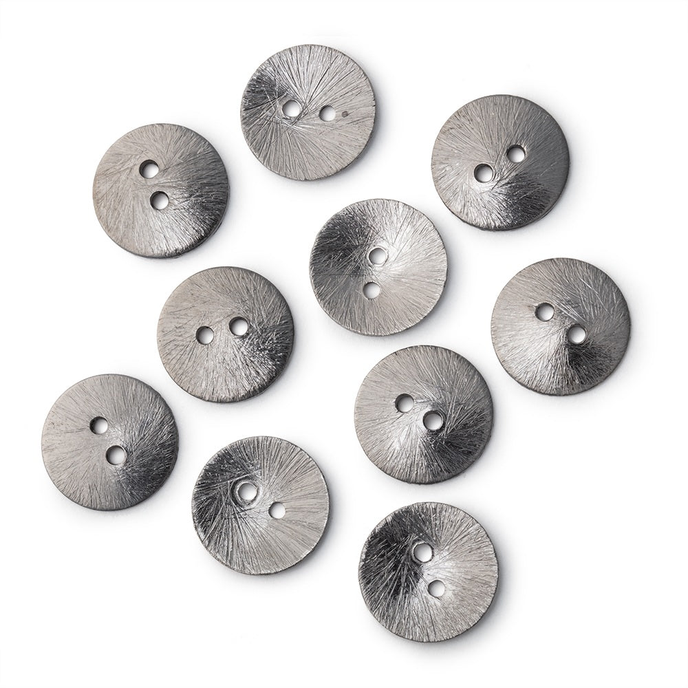 16mm Round Buttons with a Brushed Finish - Set of 10 - Atlanta Findings