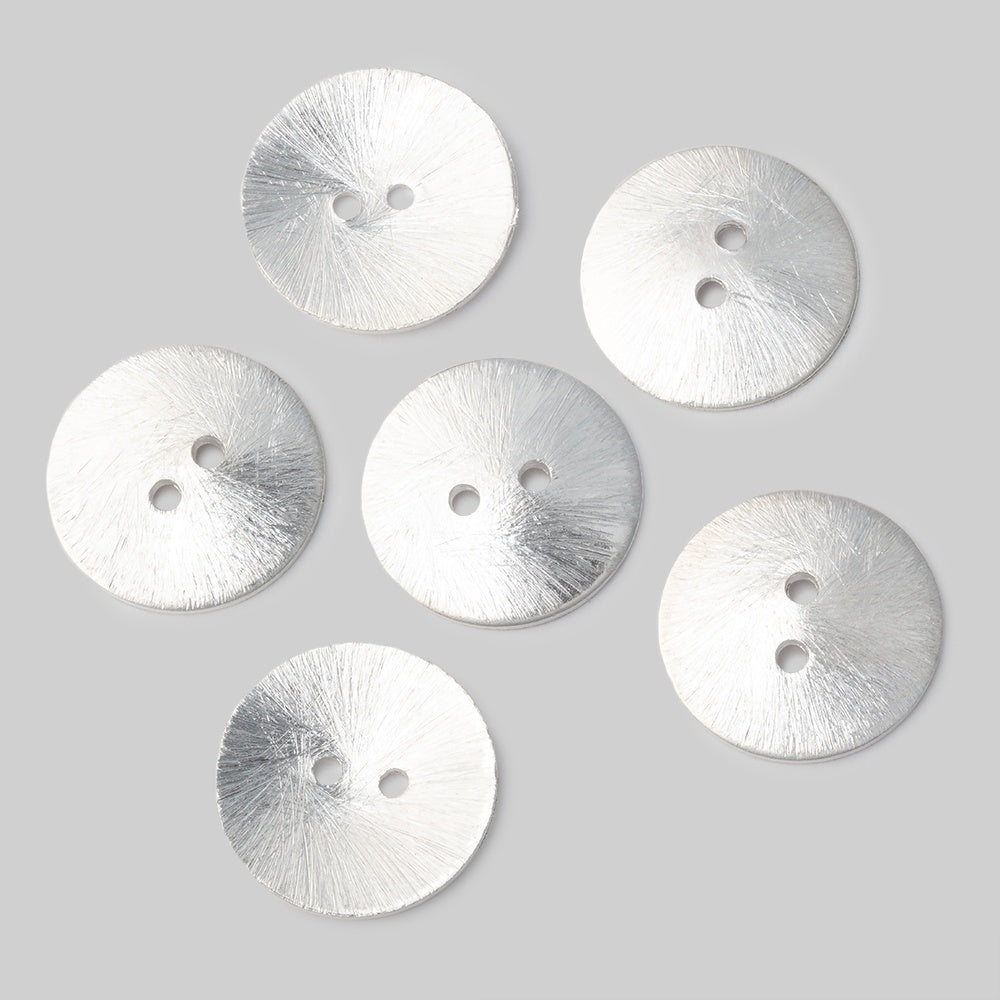 20mm Round Buttons with a Brushed Finish - Set of 6 - Atlanta Findings