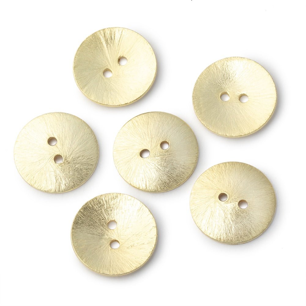 20mm Round Buttons with a Brushed Finish - Set of 6 - Atlanta Findings