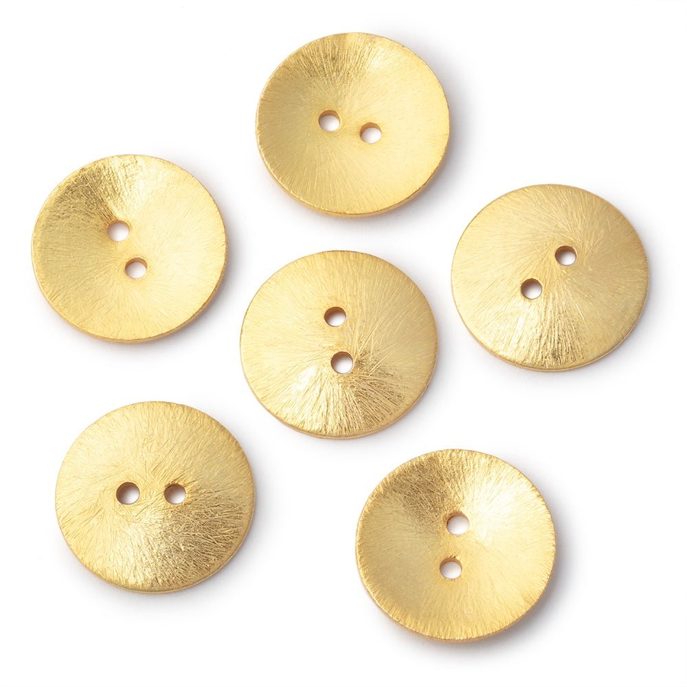 20mm Round Buttons with a Brushed Finish - Set of 6 - Atlanta Findings