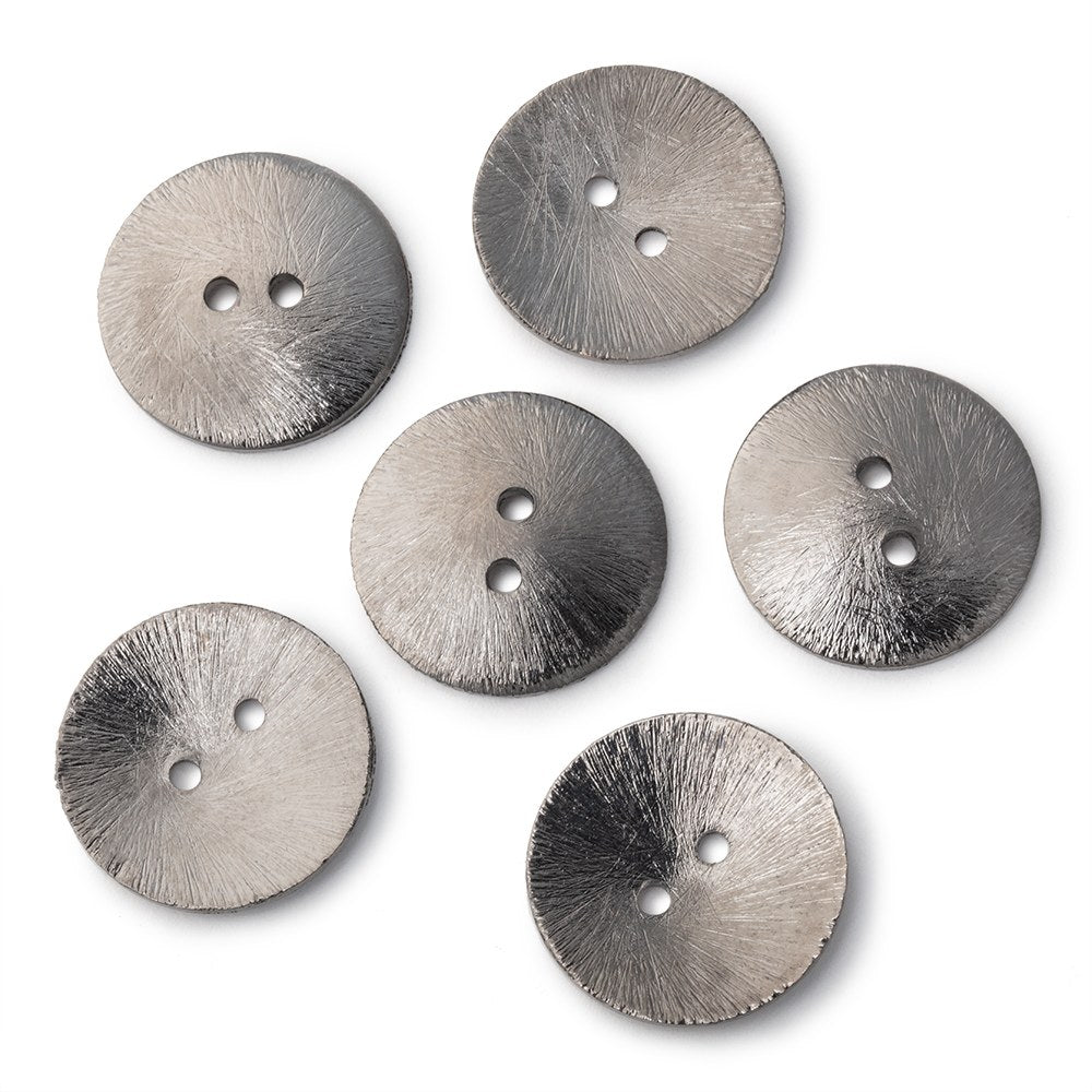 20mm Round Buttons with a Brushed Finish - Set of 6 - Atlanta Findings