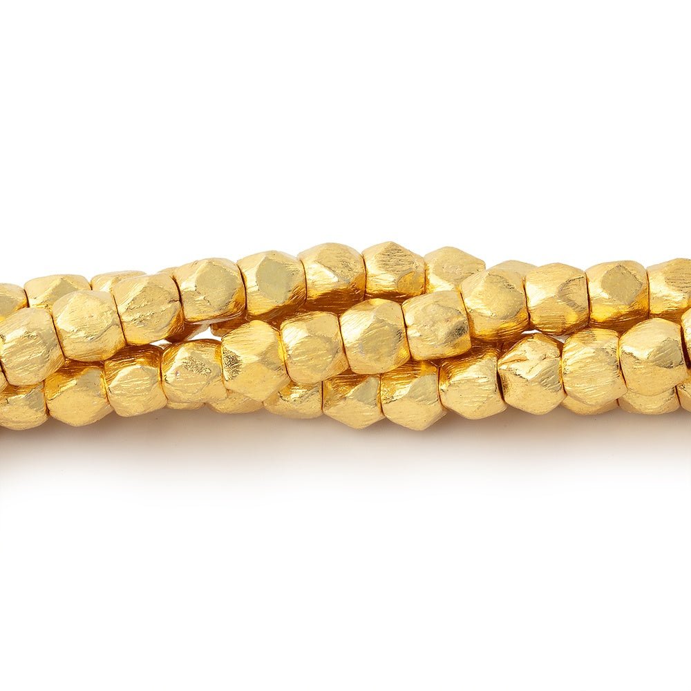 4mm Brushed Hand Cut Nugget Beads - 8" Strand (47 pcs) - AtlantaFindingsCompany