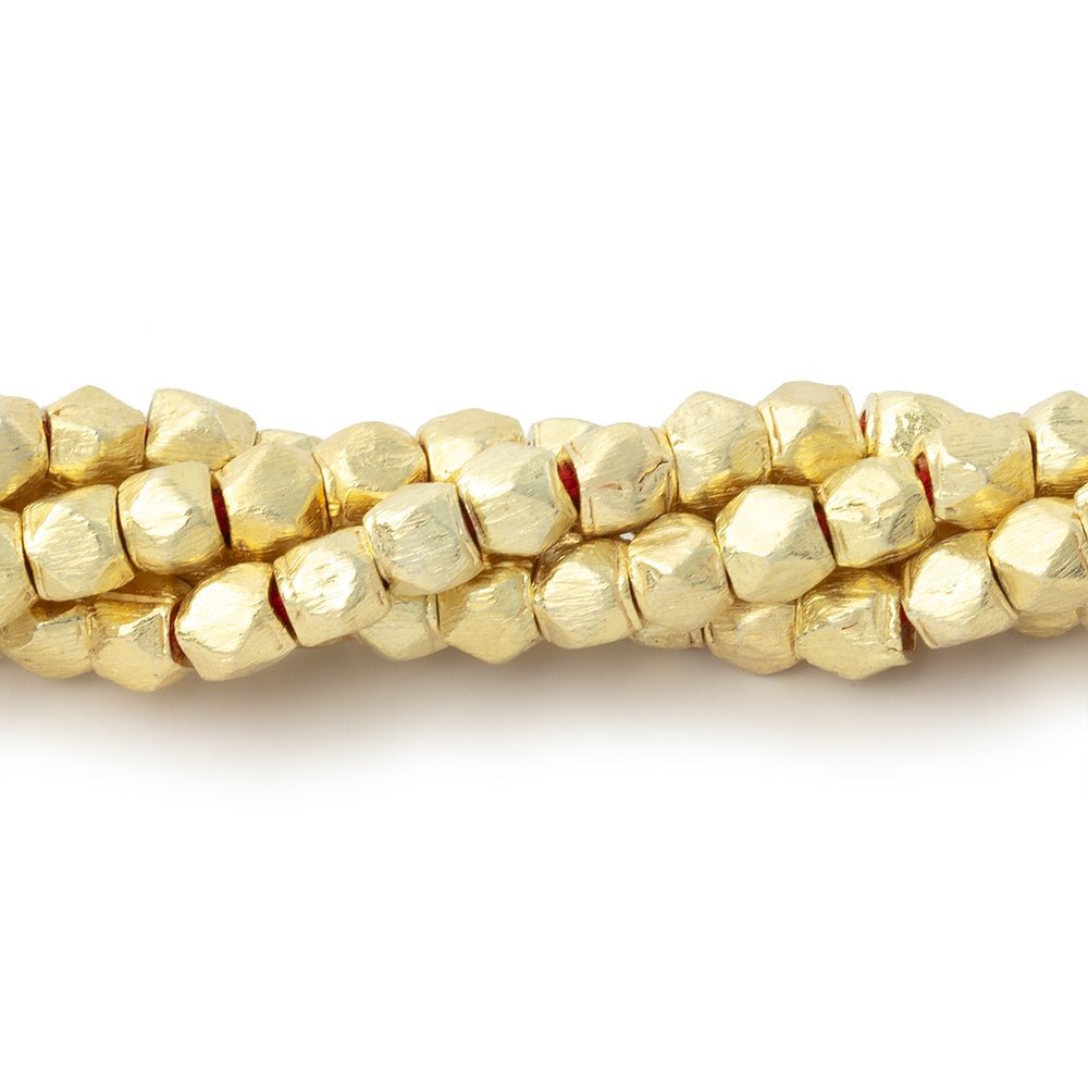 4mm Brushed Hand Cut Nugget Beads - 8" Strand (47 pcs) - AtlantaFindingsCompany