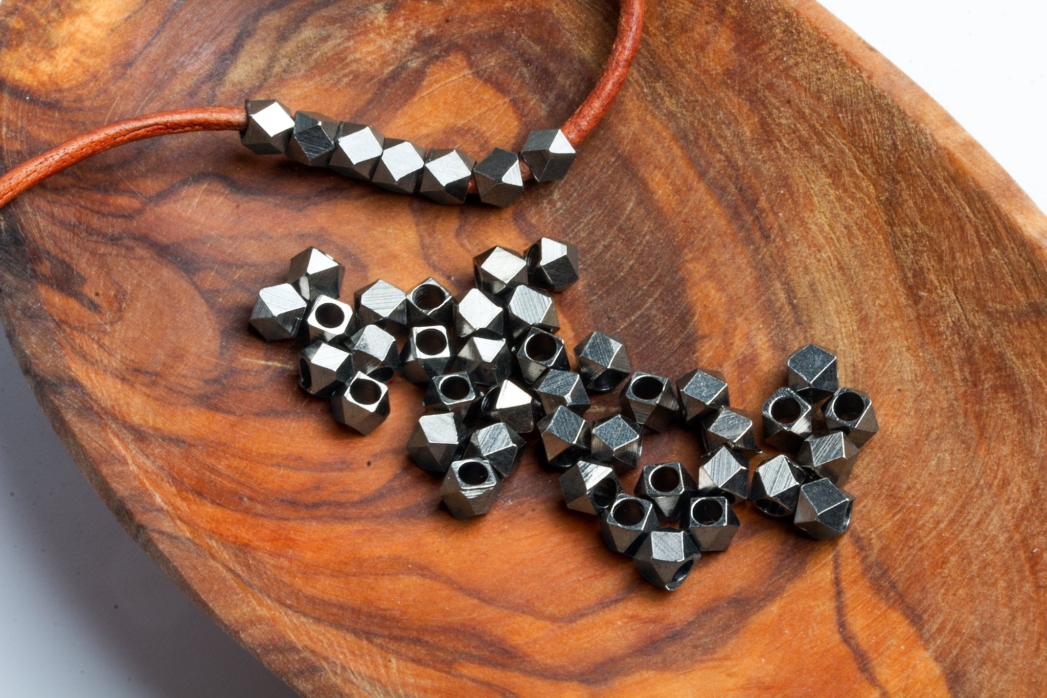 4mm Shiny Faceted Nugget Beads - 8" Strand, 47 Pieces - AtlantaFindingsCompany