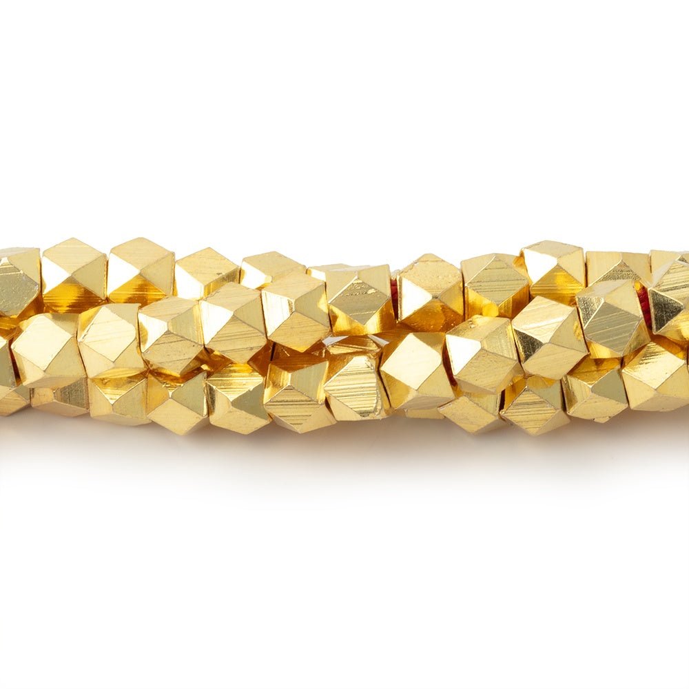 4mm Shiny Faceted Nugget Beads - 8" Strand, 47 Pieces - AtlantaFindingsCompany