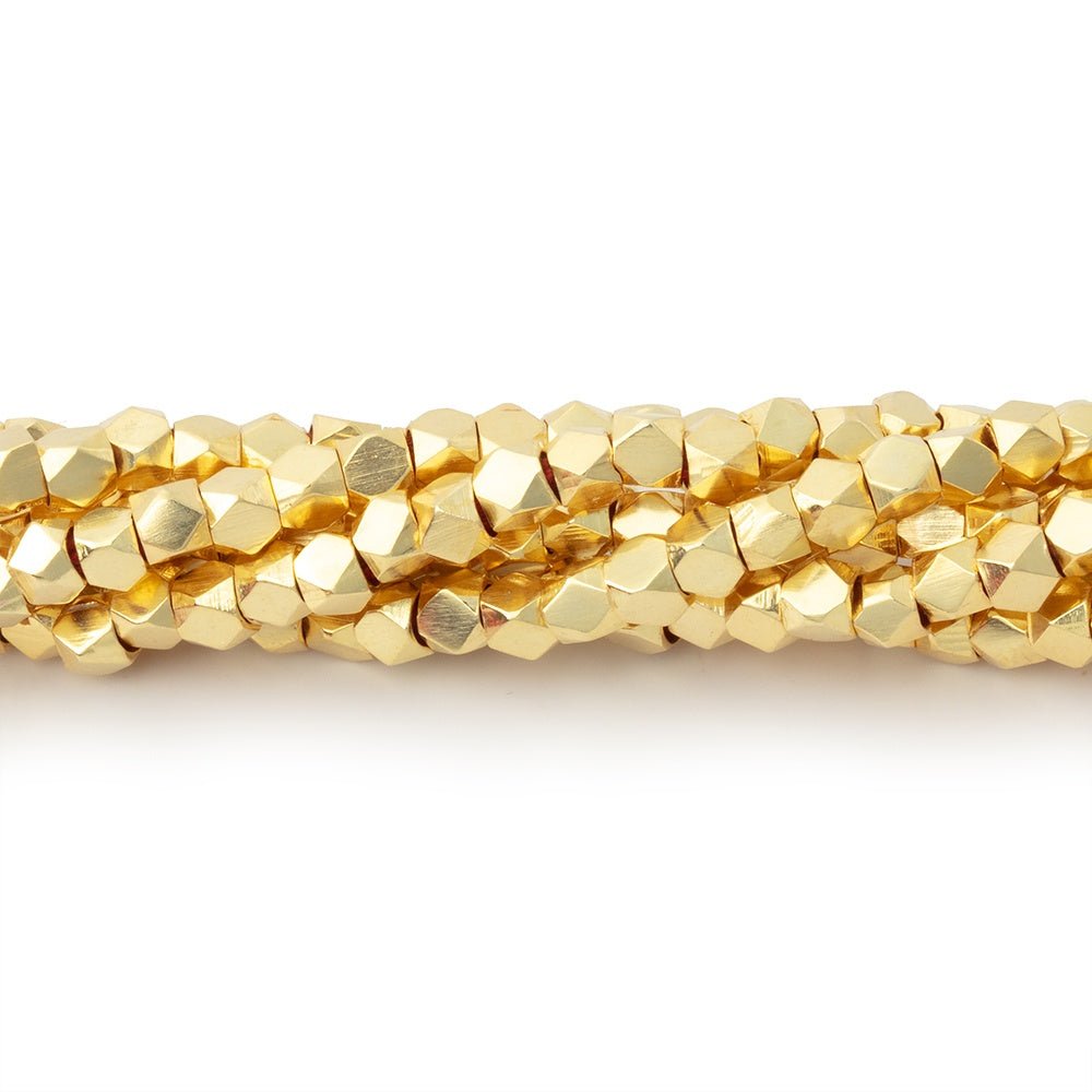 3mm Hand - Polished Faceted Nugget Beads - 8" Strand, 72 Pieces - AtlantaFindingsCompany