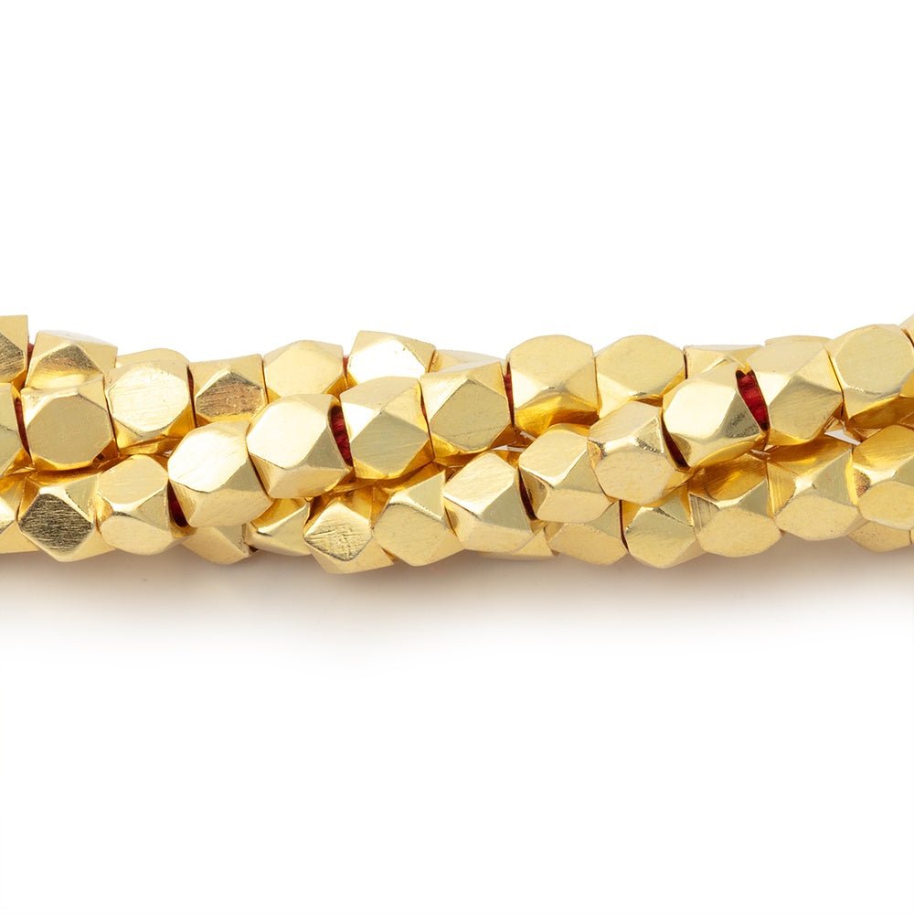 4mm Hand Polished Faceted Nugget Beads - 8 Inch Strand, Approx. 45 Pieces - AtlantaFindingsCompany