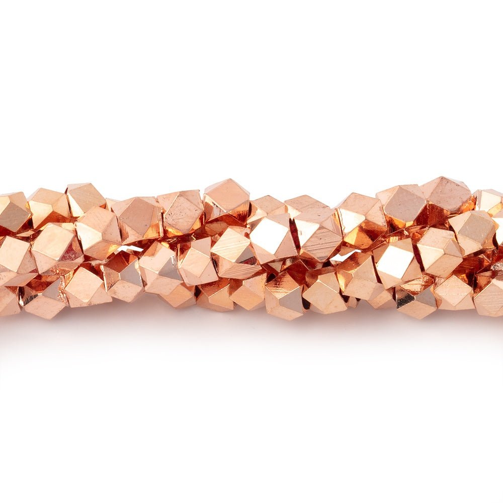 4mm Shiny Faceted Nugget Beads - 8" Strand, 47 Pieces - AtlantaFindingsCompany