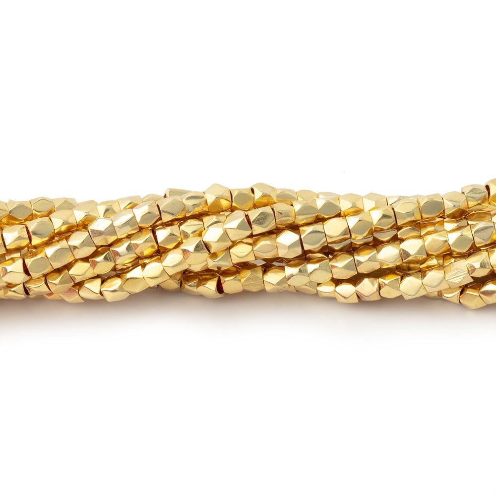 2mm Hand - Polished Faceted Nugget Beads - 8" Strand, Approx. 90 Pieces - AtlantaFindingsCompany