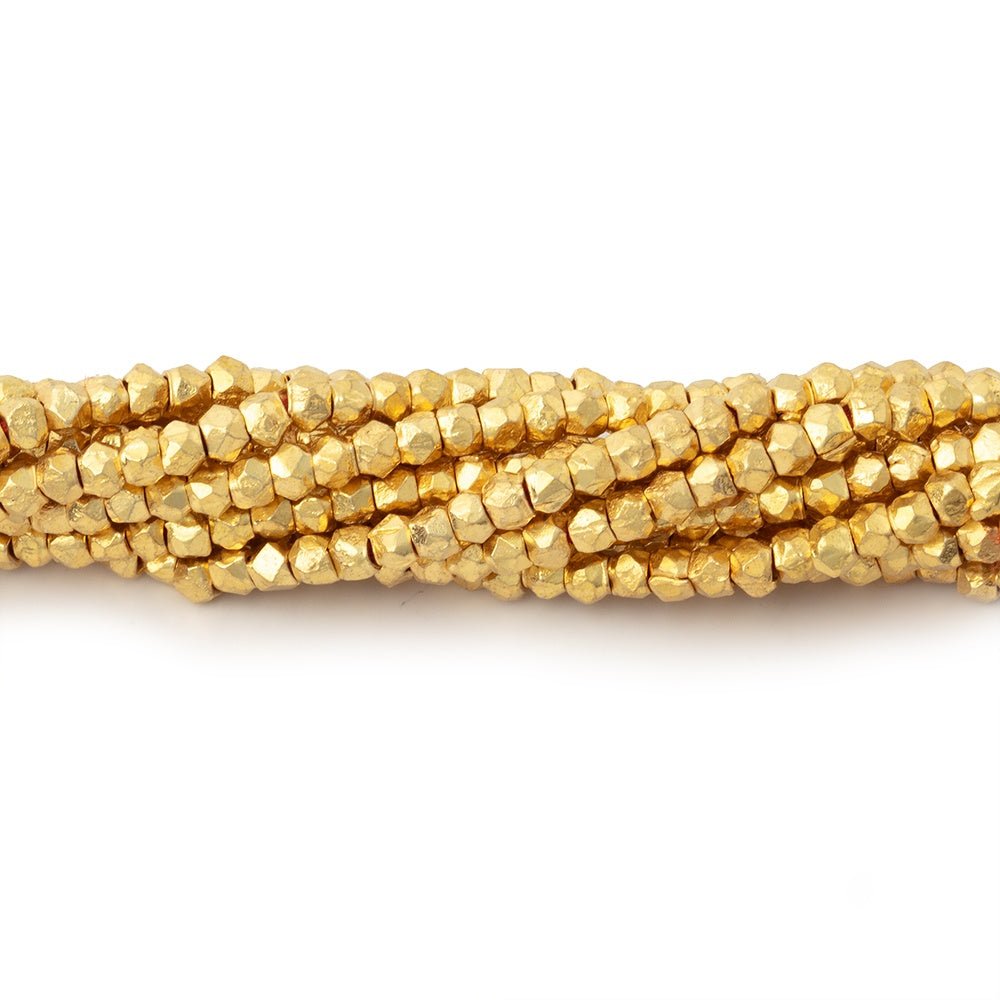 Premium 2.5mm Hand Cut Faceted Nugget Beads - Shiny Finish - AtlantaFindingsCompany