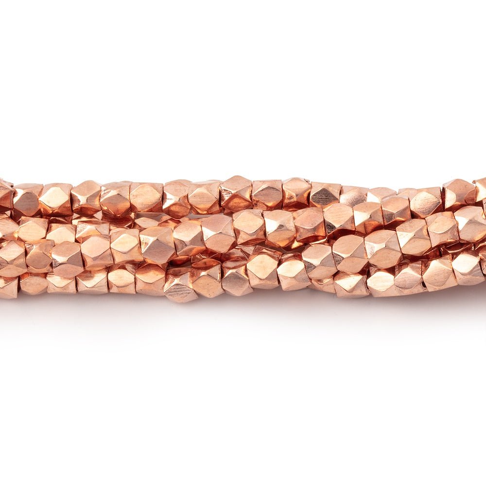 3mm Hand - Polished Faceted Nugget Beads - 8" Strand, 72 Pieces - AtlantaFindingsCompany