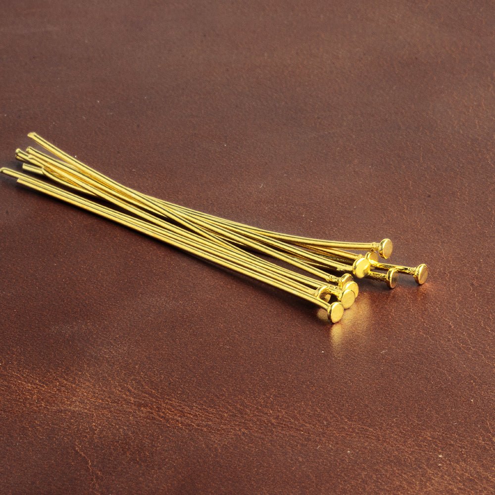 2" Vermeil Disc Headpin - 22 Gauge Wire, 10 pcs/bag - AtlantaFindingsCompany