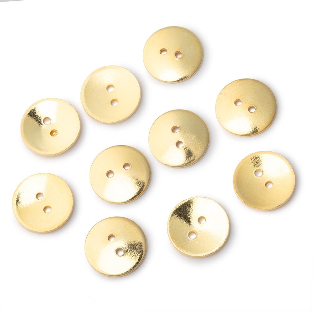 16mm Round Buttons with a Polished Finish - Set of 10 - Atlanta Findings