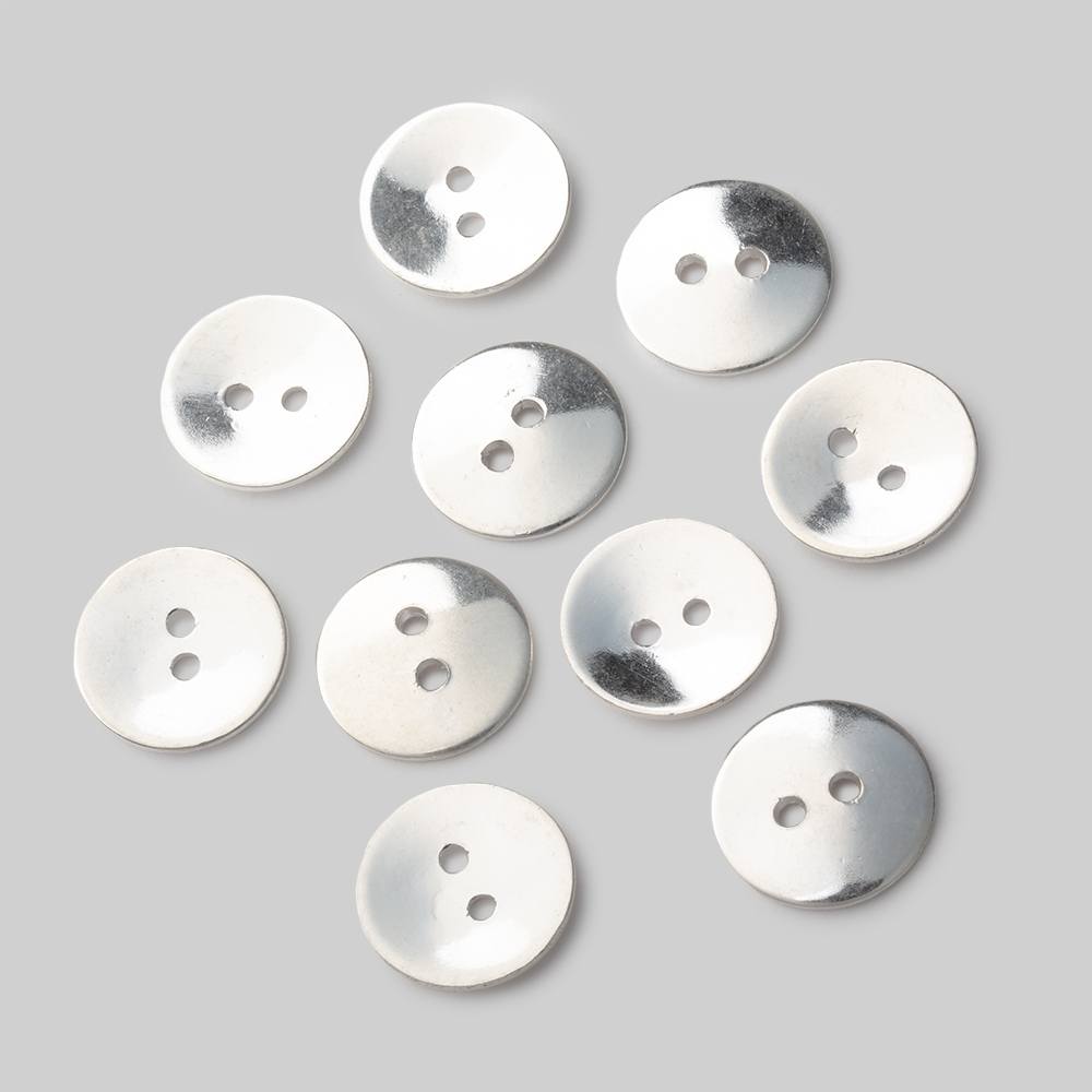 16mm Round Buttons with a Polished Finish - Set of 10 - Atlanta Findings