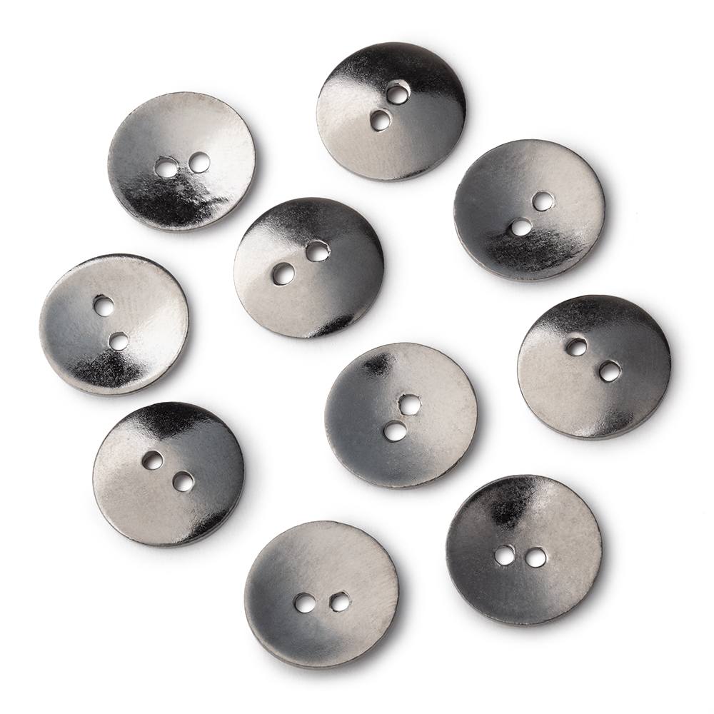 16mm Round Buttons with a Polished Finish - Set of 10 - Atlanta Findings
