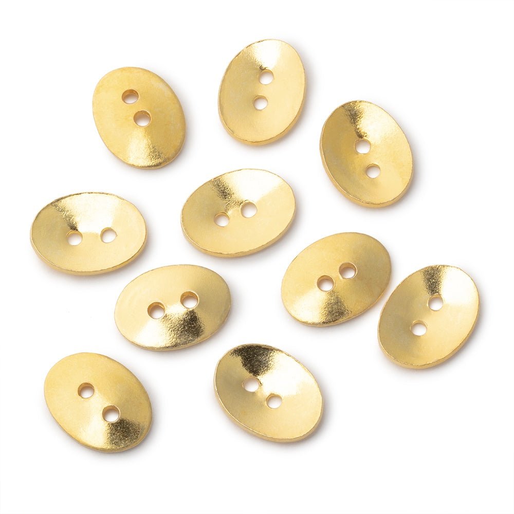 16x12mm Oval Buttons with a Polished Finish - Set of 10 - Atlanta Findings