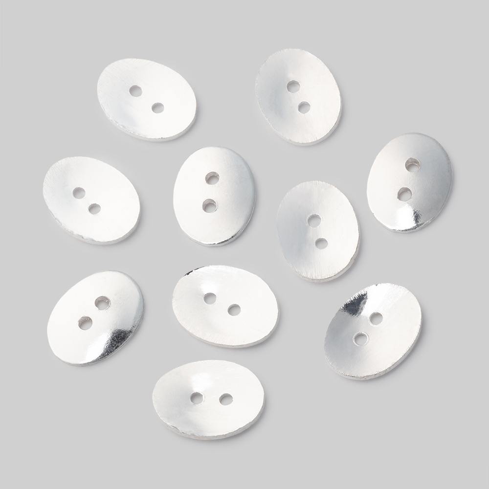 16x12mm Oval Buttons with a Polished Finish - Set of 10 - Atlanta Findings