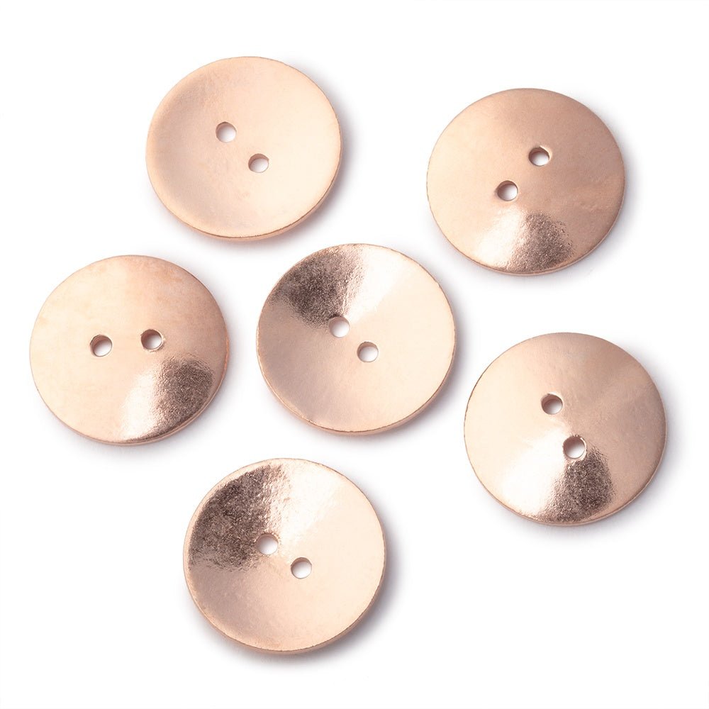 20mm Round Buttons with a Polished Finish - Set of 6 - Atlanta Findings