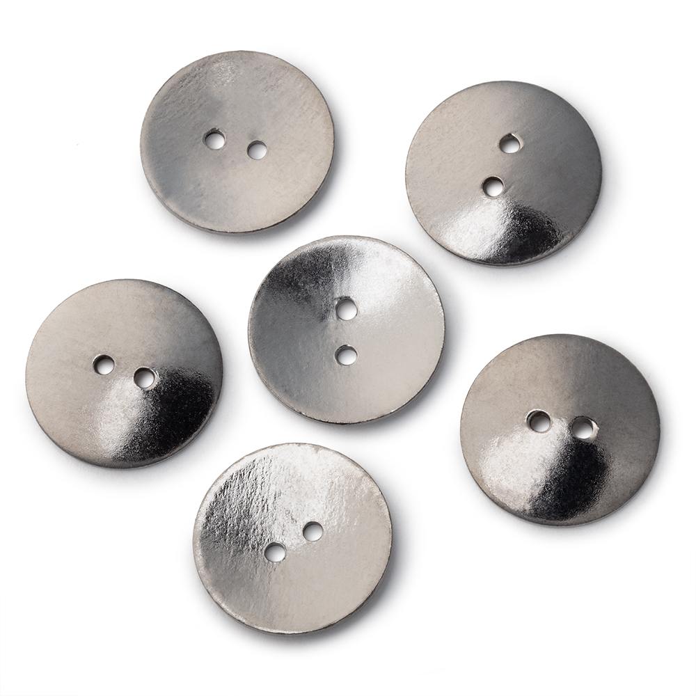 20mm Round Buttons with a Polished Finish - Set of 6 - Atlanta Findings
