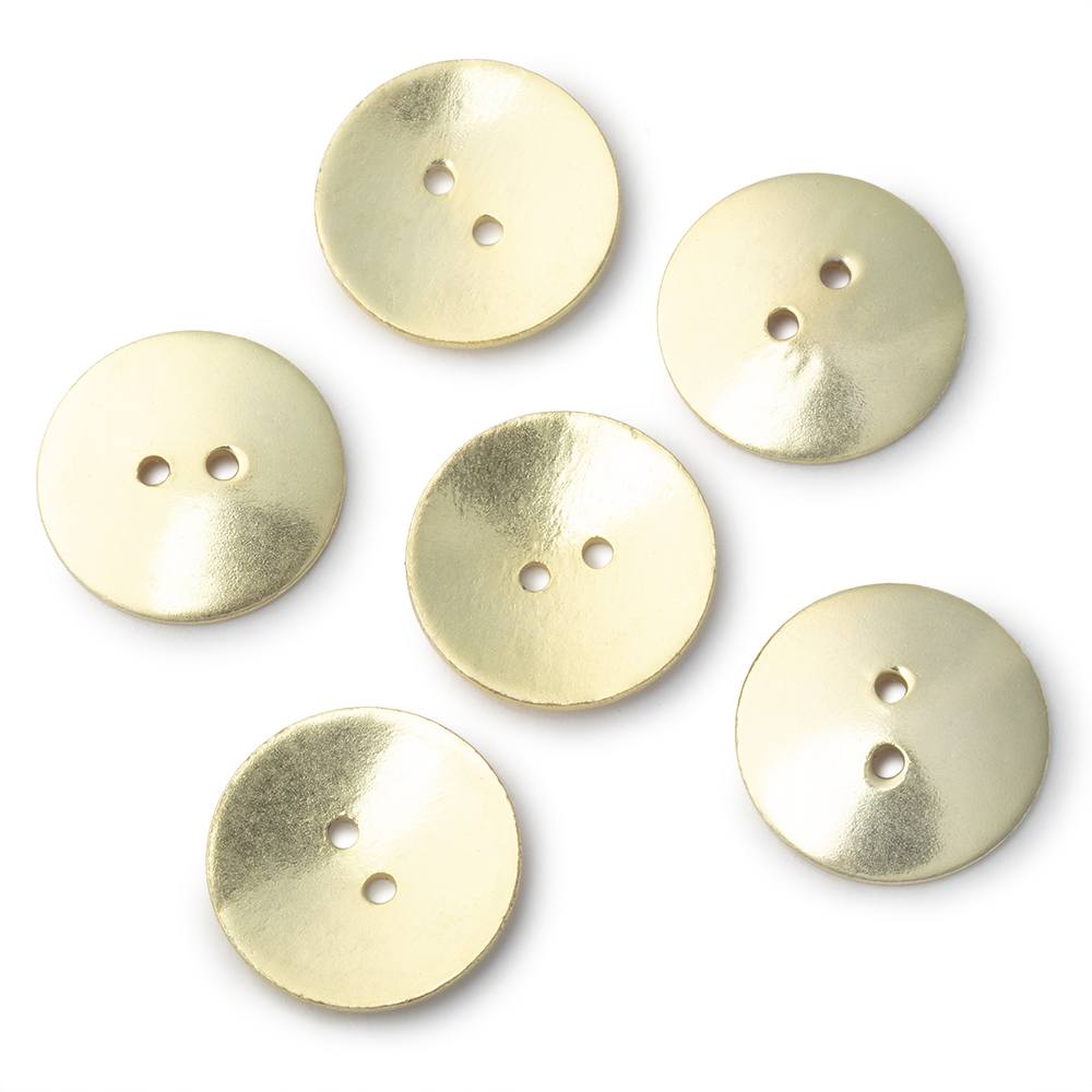 20mm Round Buttons with a Polished Finish - Set of 6 - Atlanta Findings