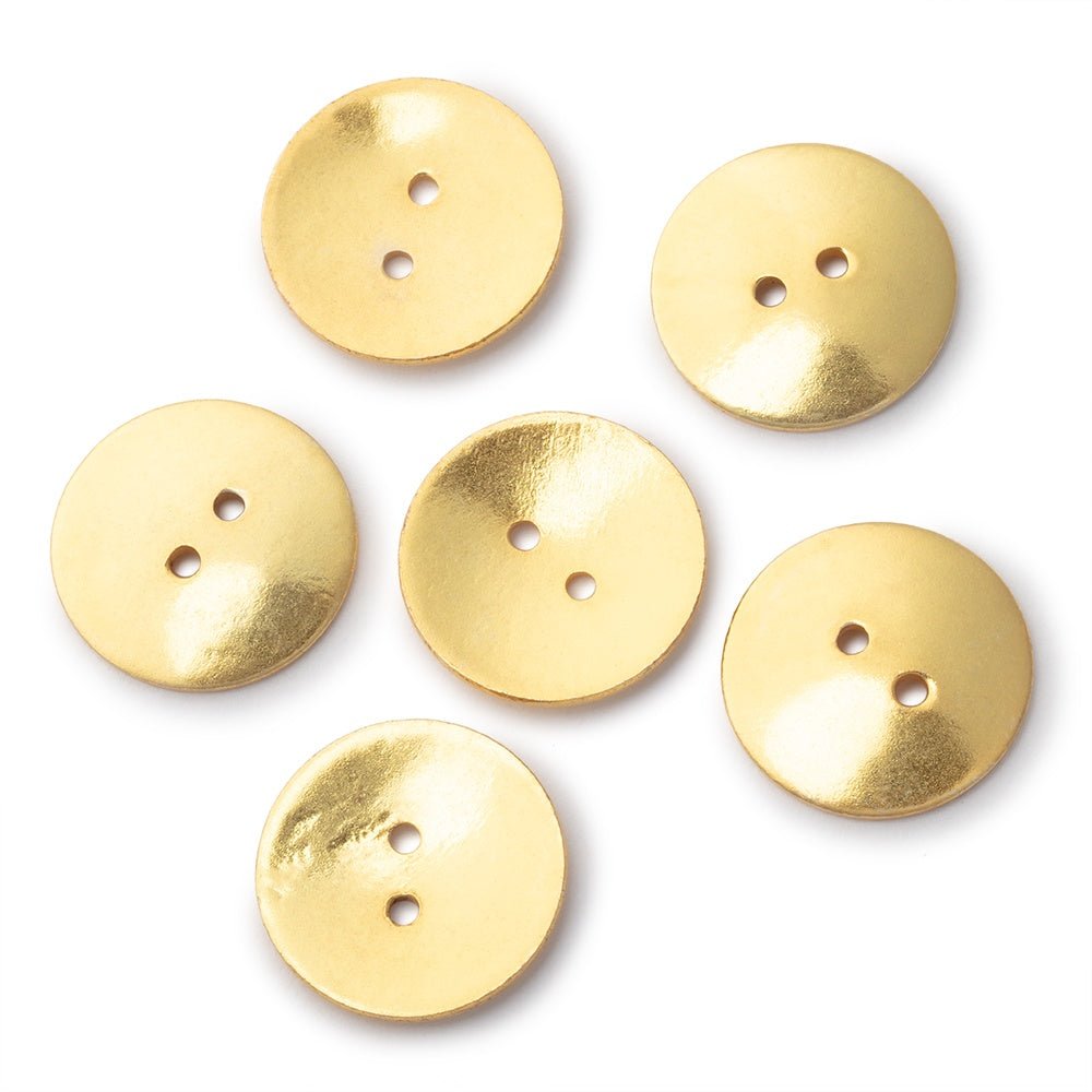 20mm Round Buttons with a Polished Finish - Set of 6 - Atlanta Findings