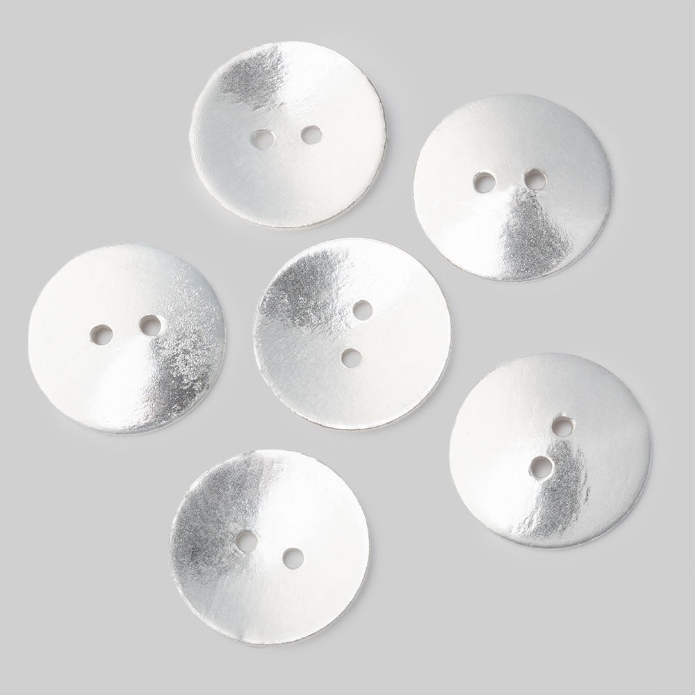 20mm Round Buttons with a Polished Finish - Set of 6 - Atlanta Findings