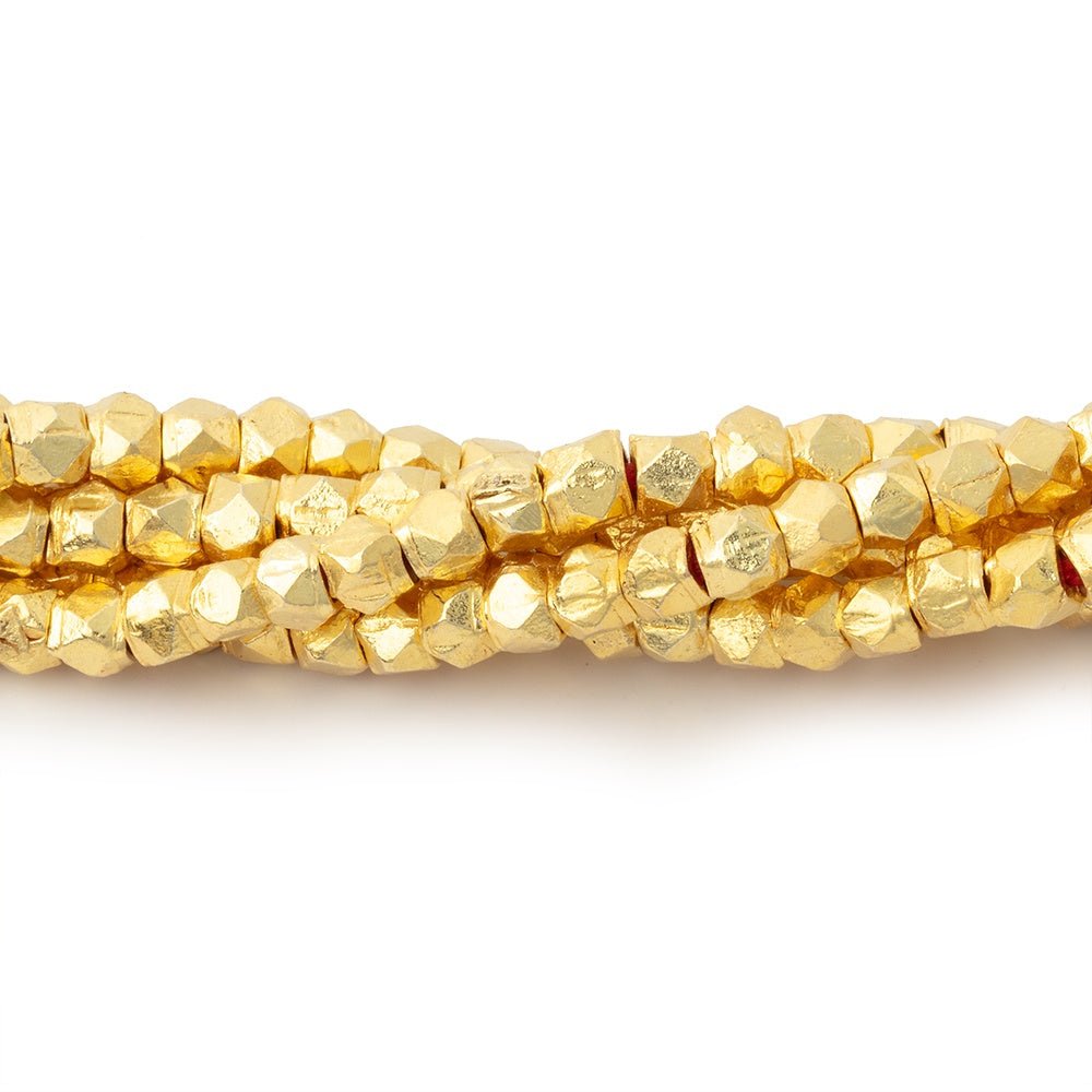 3.5mm Faceted Nugget Beads - 8" Strand (Approx. 57 Pieces) - AtlantaFindingsCompany