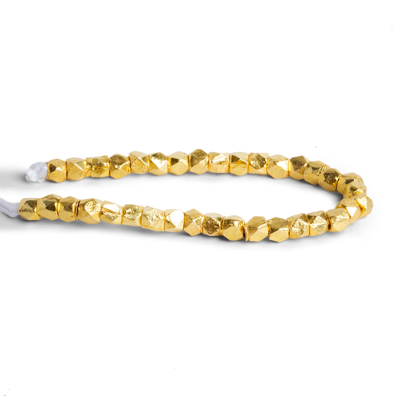 3mm Vermeil Faceted Nugget Beads - 4 Inch Strand (Approx. 34 pcs) - AtlantaFindingsCompany