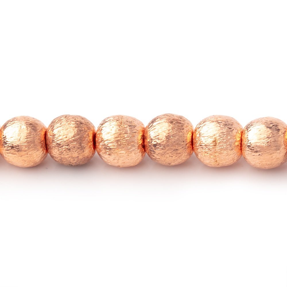 6mm Brushed Round Beads - Plated Copper with 1mm Hole - AtlantaFindingsCompany