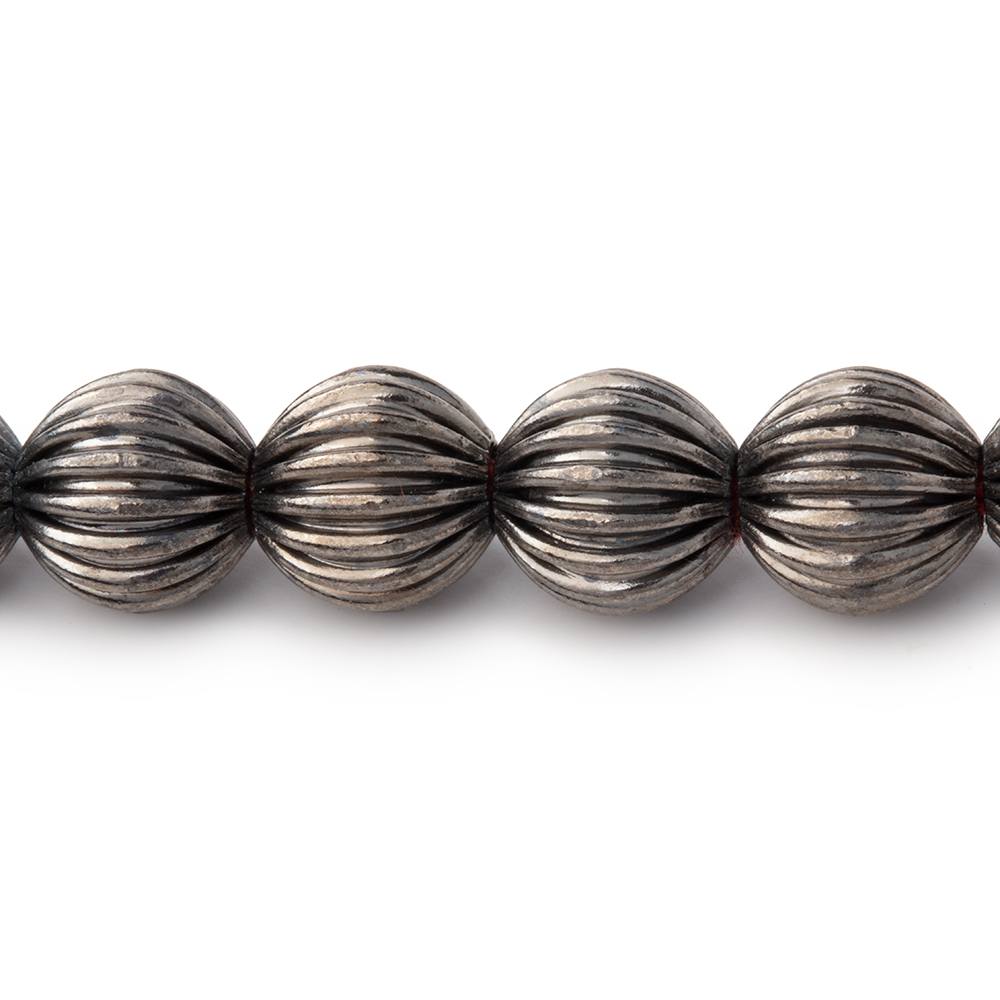 Shiny Plated Corrugated Round Beads - 9mm - AtlantaFindingsCompany