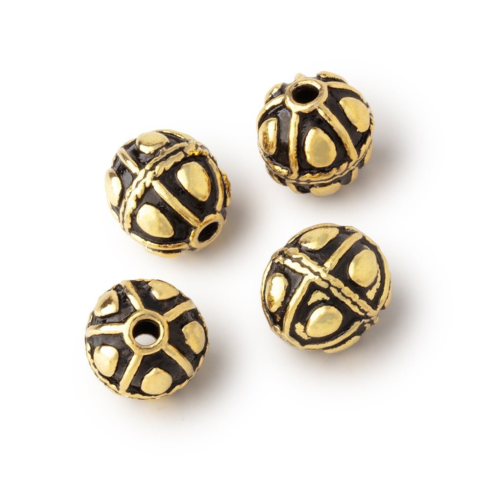 11x10mm Bali Style Oval Beads Set of 4 - Atlanta Findings