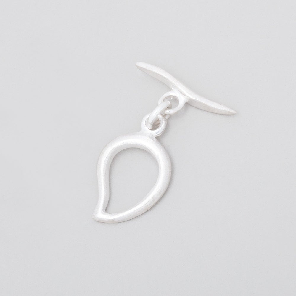 Sterling Silver Paisley Toggle Clasp - 15x11mm Satin Finish - AtlantaFindingsCompany