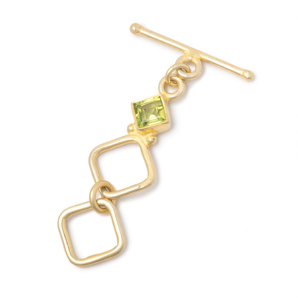 44x12.5mm Vermeil Peridot Square Toggle Clasp - 1 Piece - AtlantaFindingsCompany