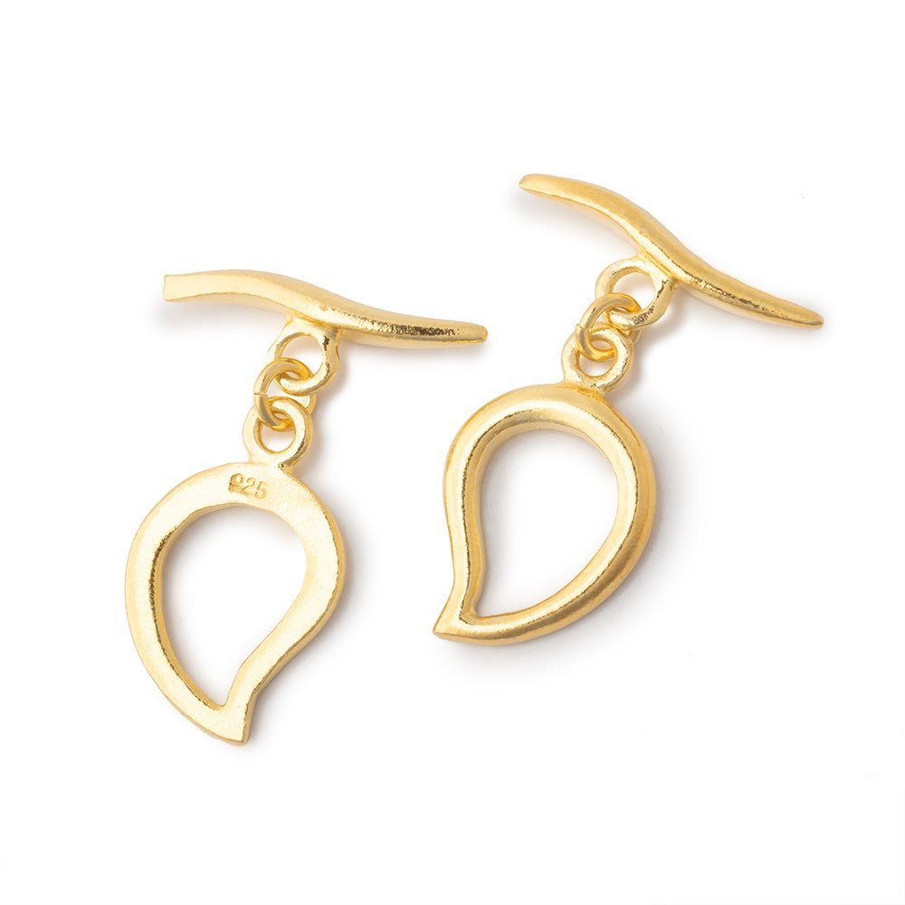 Vermeil Paisley Toggle Clasp Sold as 1 Piece - 15x11.5mm - Atlanta Findings Company