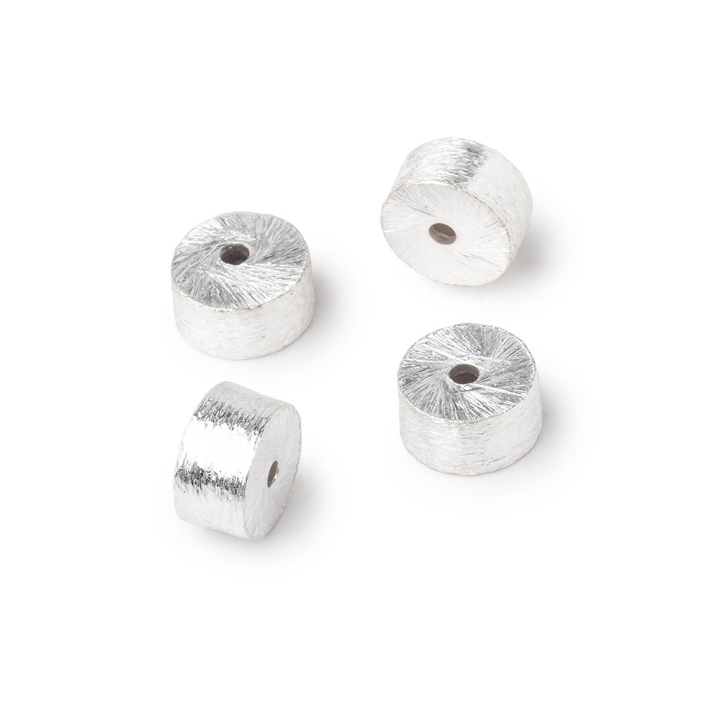 4x8mm Brushed Cylinder Beads Set of 4 - Atlanta Findings