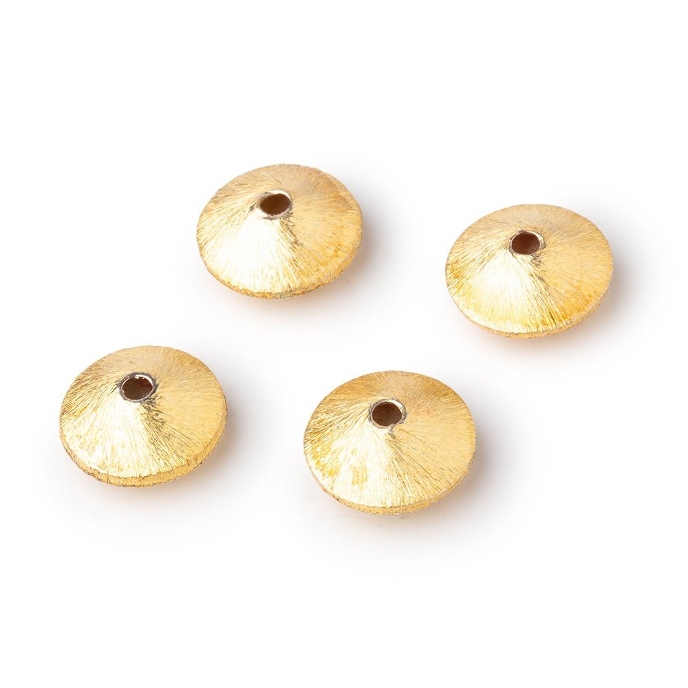 Set of 4 Brushed Disc Beads - 14mm - AtlantaFindingsCompany