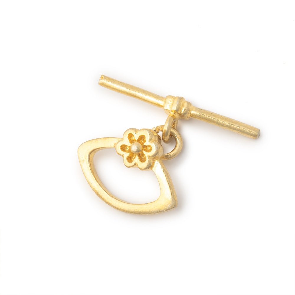 12x15mm Vermeil Toggle with Marquise Flower Design 1 Piece - Atlanta Findings Company