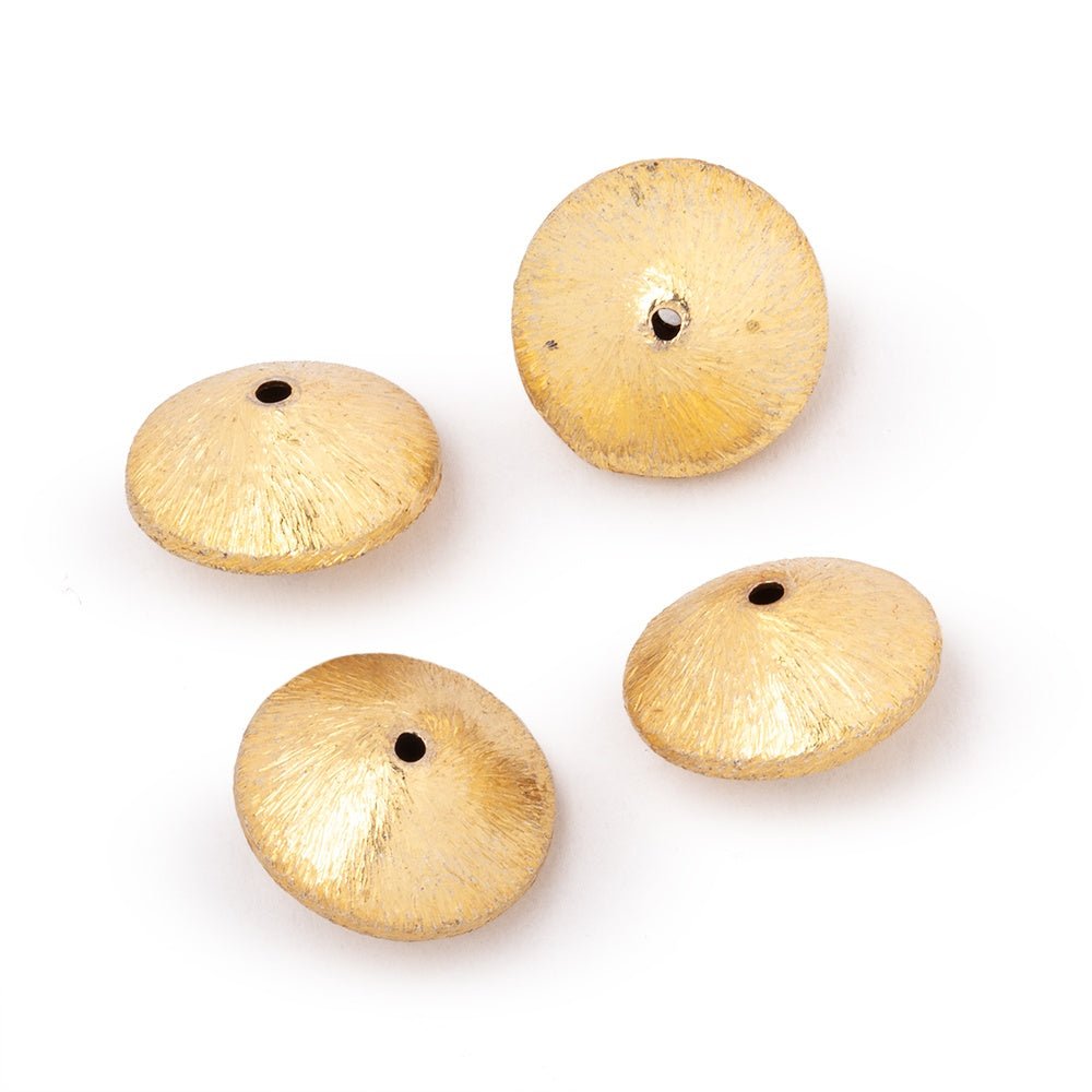 Set of 4 Brushed Disc Beads (12mm) - AtlantaFindingsCompany