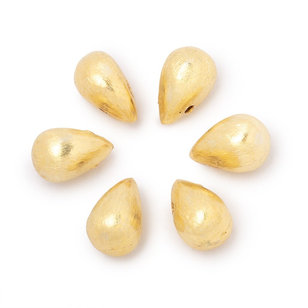 12x7mm Brushed Tear Drop Set of 6 Beads - Atlanta Findings