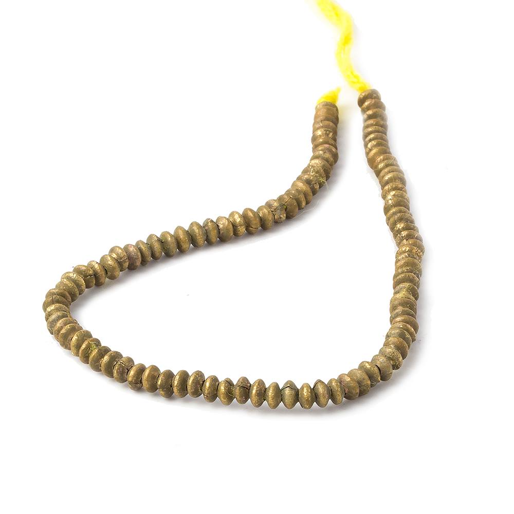 4mm Brass Matte Disc Beads 8 inch 95 pieces - AtlantaFindingsCompany